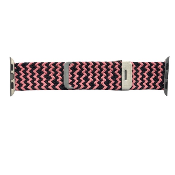Elastic Adjustable Band Apple Watch 38/40/41mm Pink Black Chevron Stretchy - Picture 3 of 9